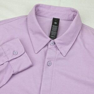 Lululemon Button Down Shirt Men's Small Lilac Purple Long Sleeve Cotton Blend